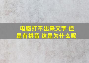 电脑打不出来文字 但是有拼音 这是为什么呢